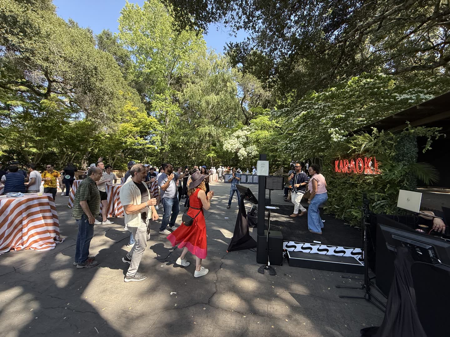 DJ Shazam running a corporate event in a garden setting